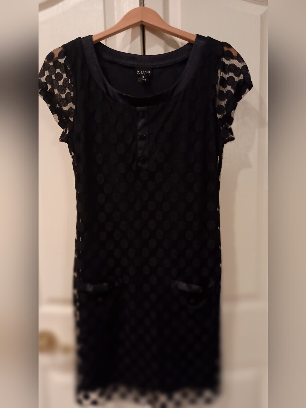 Enfocus Studio Navy Blue Blouse with Subtle Texture